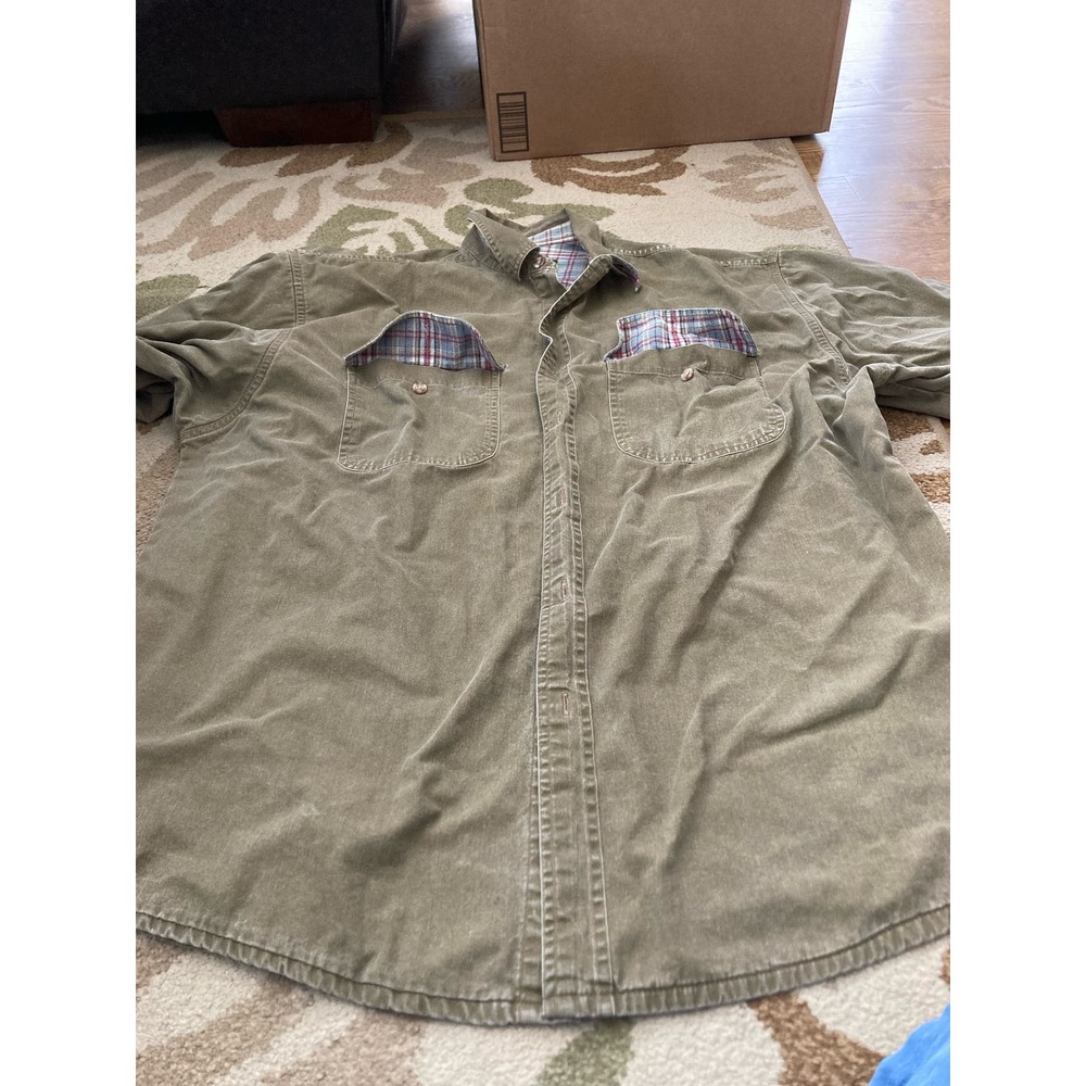 Cabelas men’s canvas denim flannel lined work  button up shirt jacket size xl